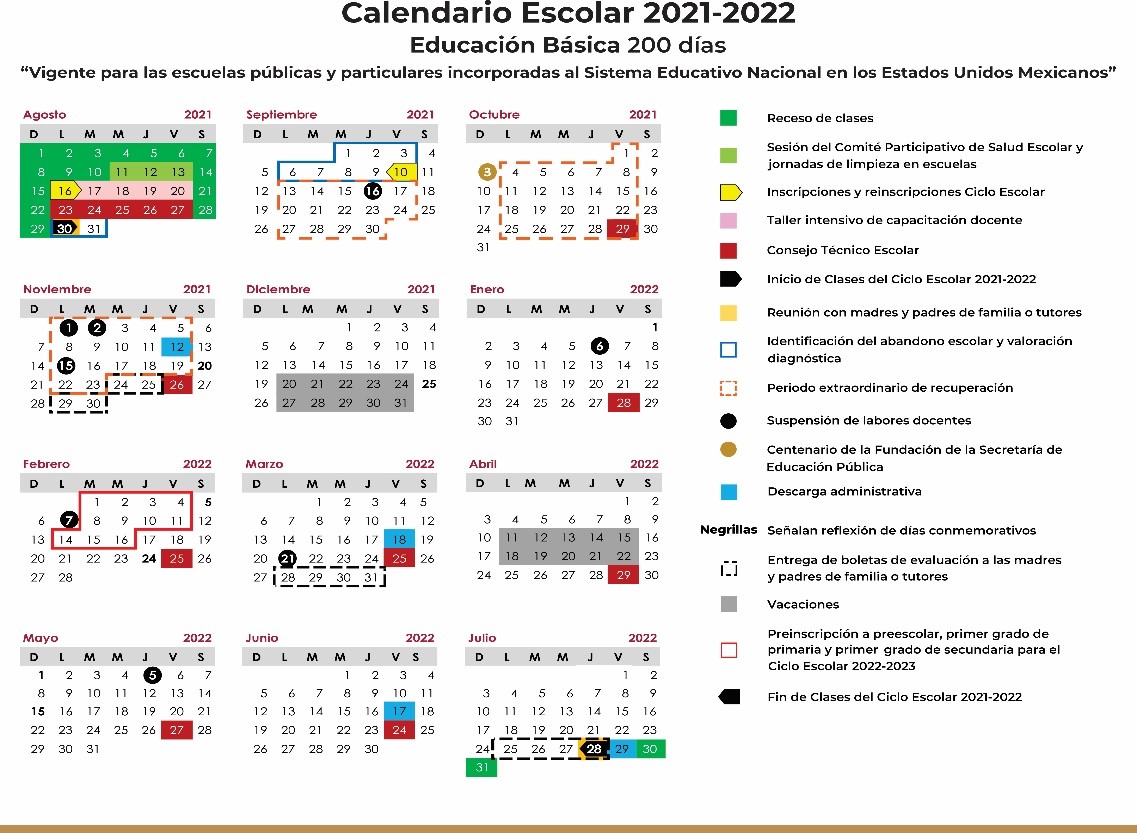 Iniciará el 30 de agosto, ciclo escolar 2021-2022